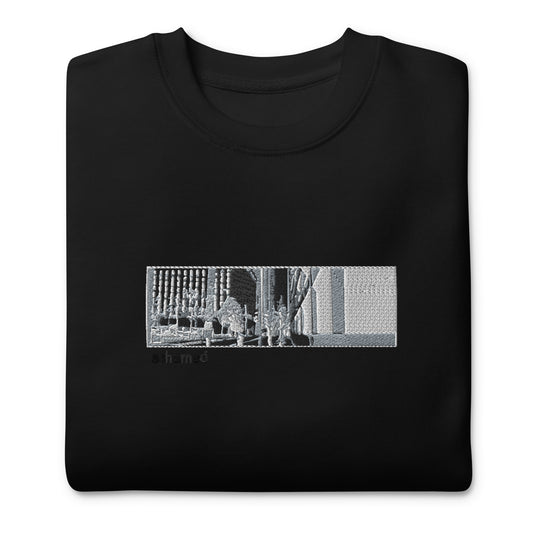 embroidered ashamed box sweatshirt (black)