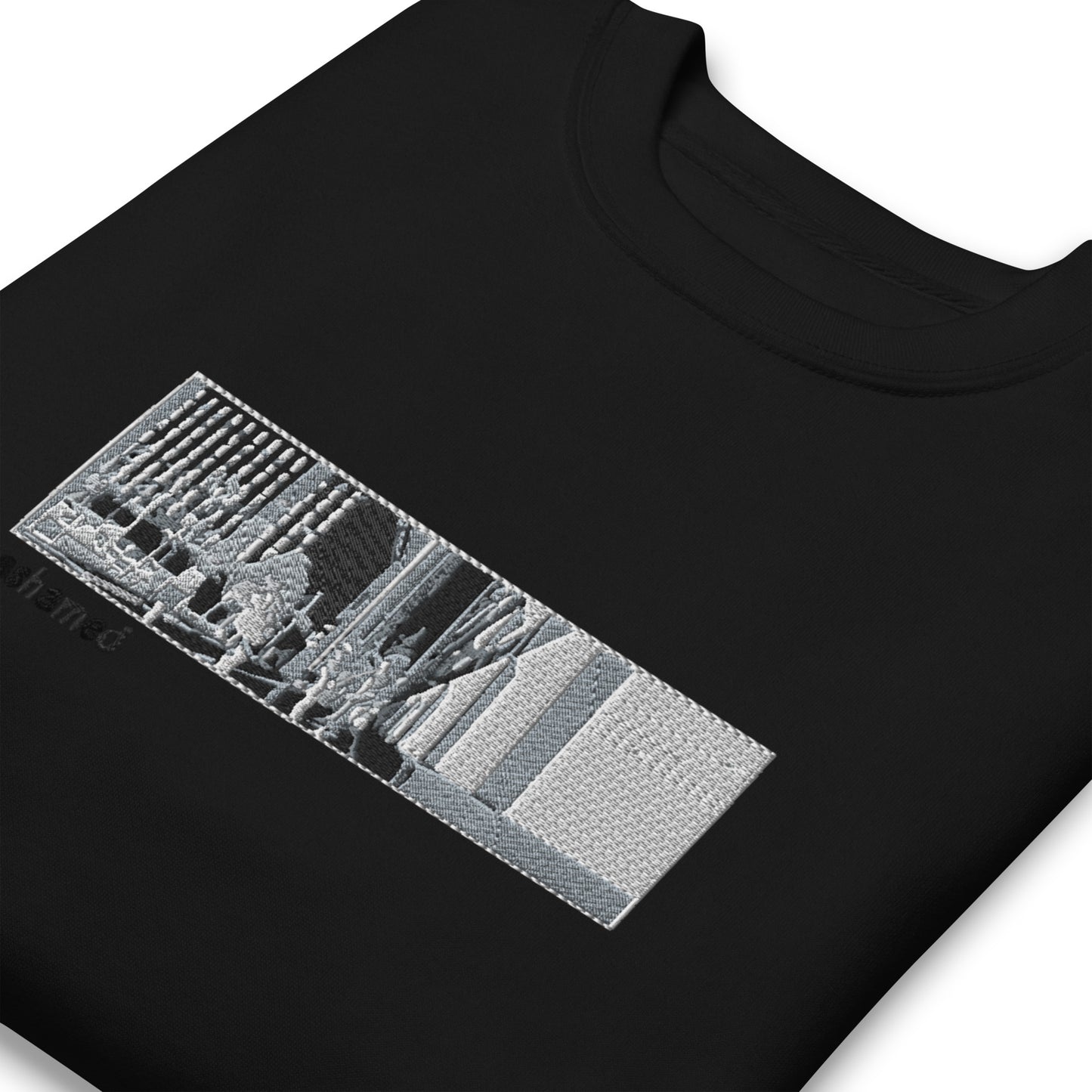 embroidered ashamed box sweatshirt (black)