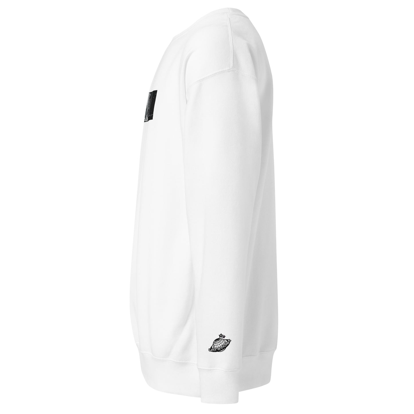 embroidered ashamed box sweatshirt (white)